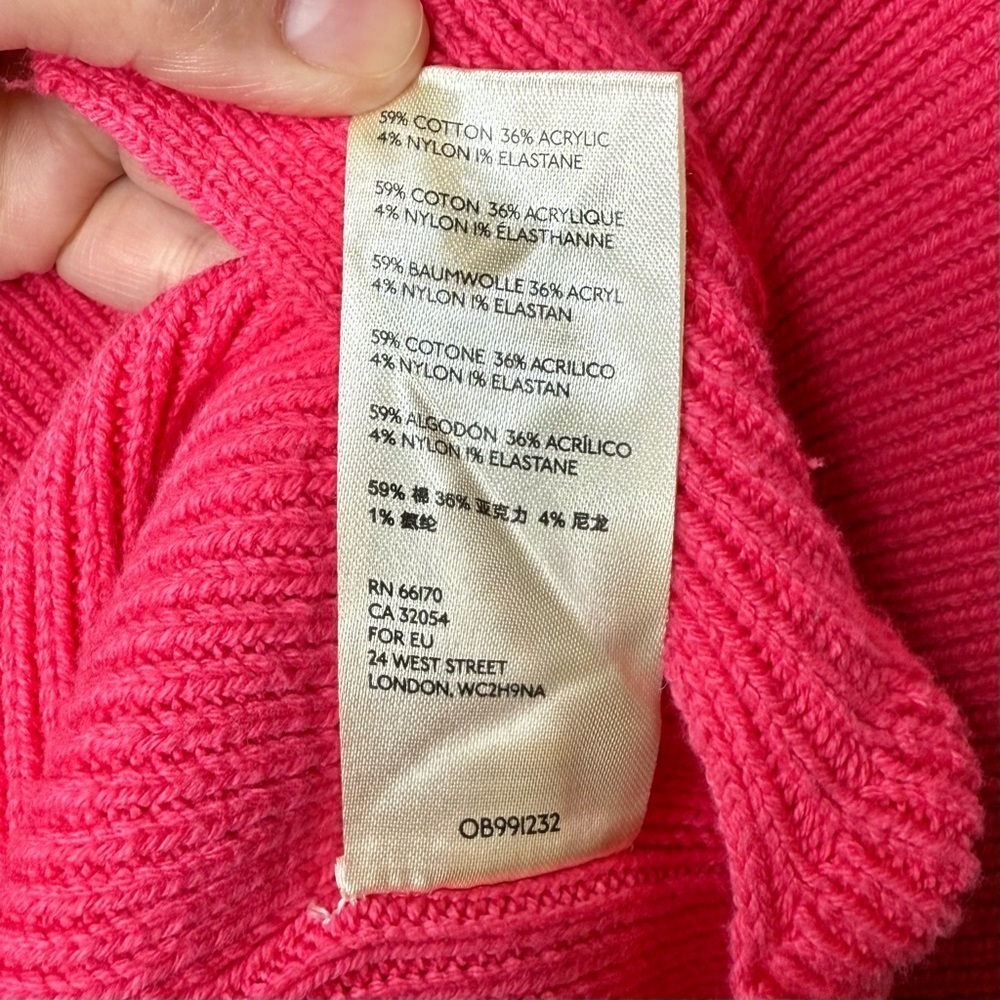 Free People Easy Street Hot Pink Oversized Sweater XS Boho Slouchy Tunic - Picture 9 of 15